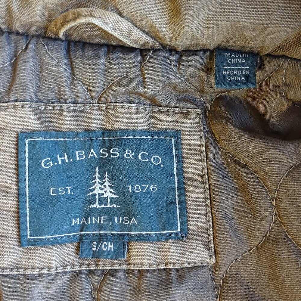 Vintage GH Bass Men Utility Field Jacket Canvas Barn Chore Coat Size Small - Picture 7 of 10
